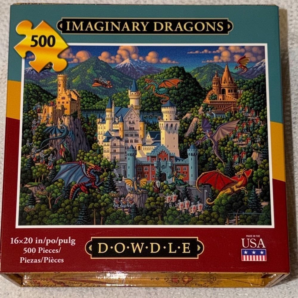 Dowdle Imaginary Dragons 500 Piece Jigsaw Puzzle Eric Dowdleβ Folk Art Fantasy